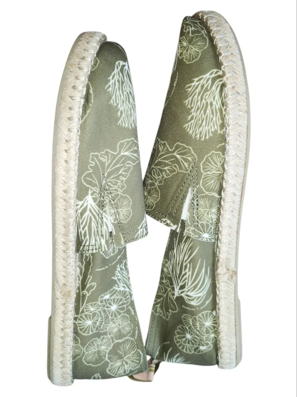 Vionic Beach Laguna Canvas Espadrille Slip On Shoes Women's 8.5 Seaweed Green